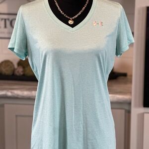 Under Armour Women's Light Blue V-Neck Tee